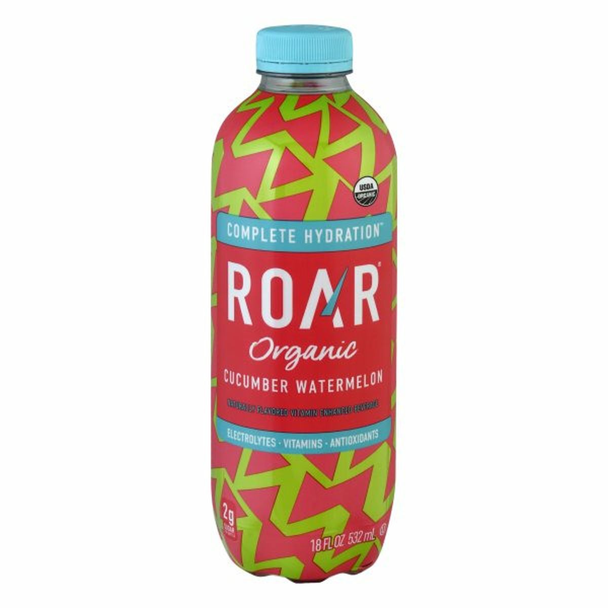 Calories in Roar Complete Hydration Vitamin Enhanced Beverage, Organic, Cucumber Watermelon