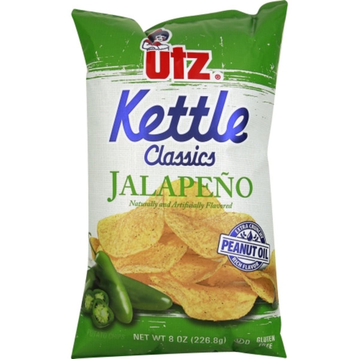 Calories in Utz Potato Chips, Kettle Classics, Jalapeno