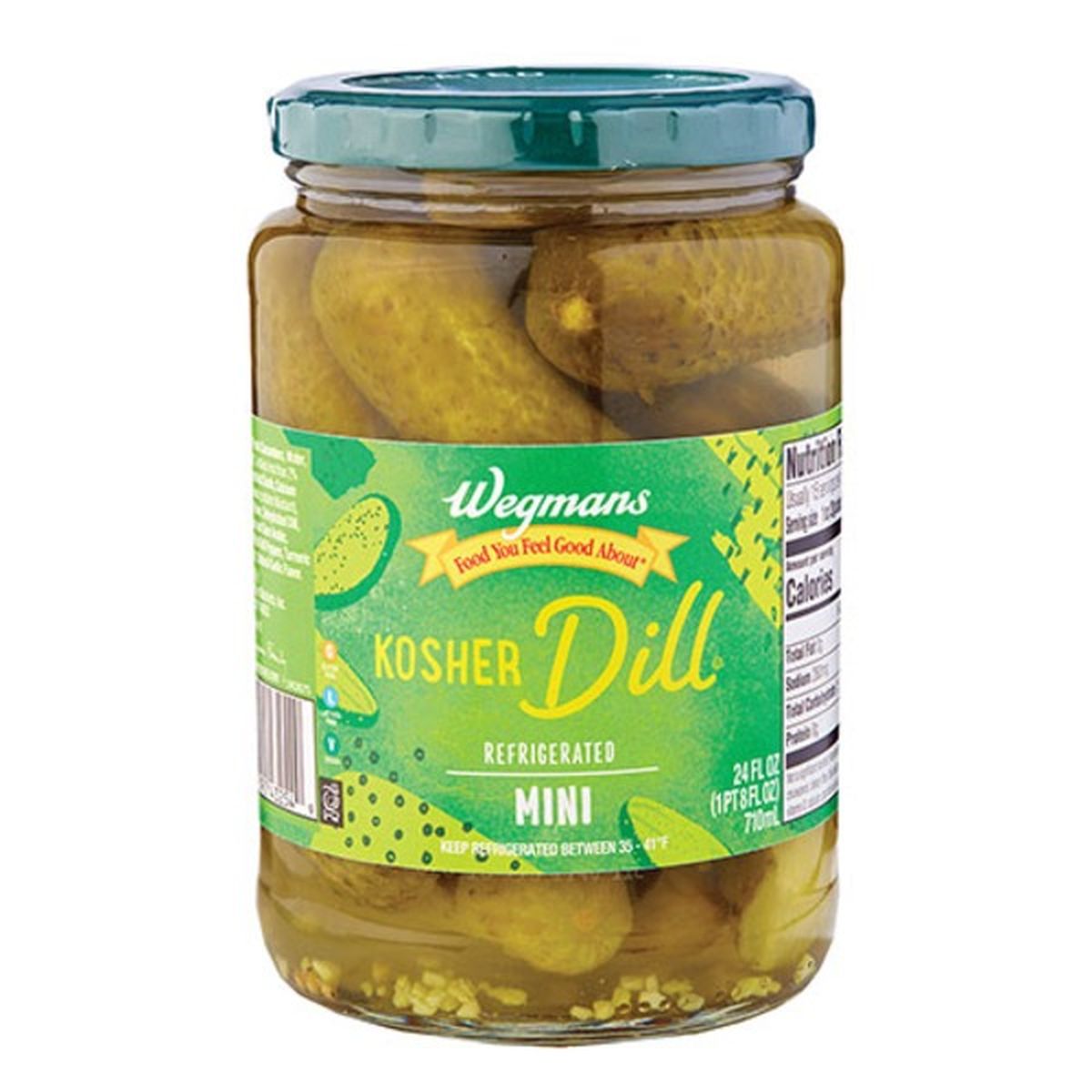 Calories in Wegmans Refrigerated Kosher Dill Mini Pickles