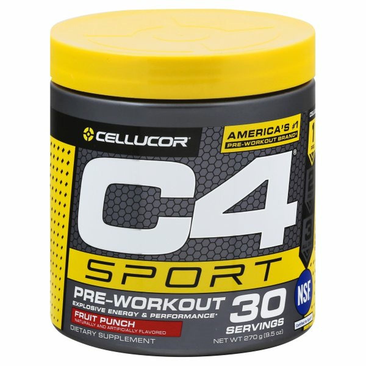 Calories in Cellucor Pre-Workout, C4 Sport, Fruit Punch