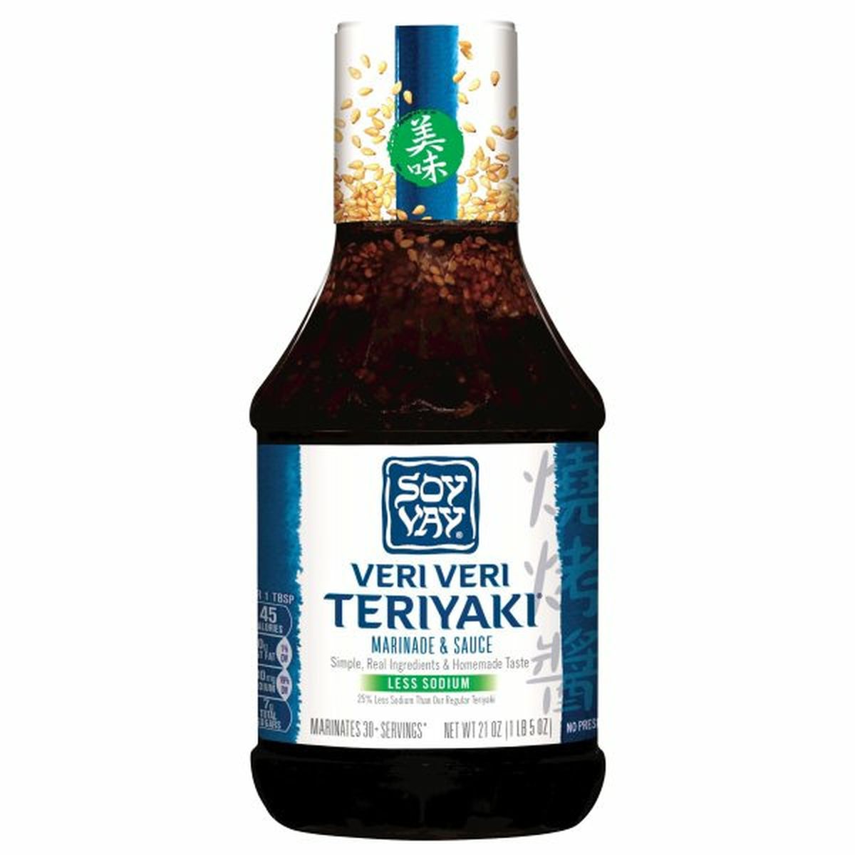 Calories in Soy Vay Marinade & Sauce, Less Sodium, Veri Veri Teriyaki