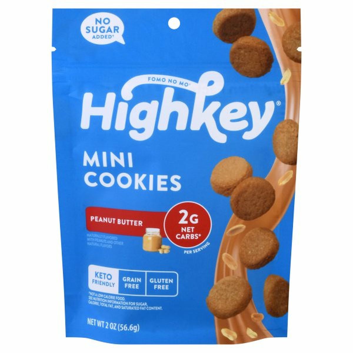 Calories in Highkey Cookies, Peanut Butter, Mini