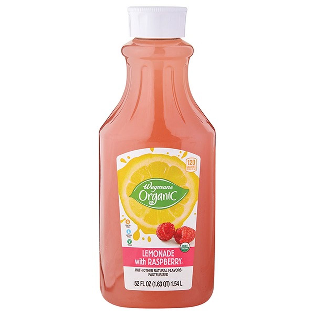 Calories in Wegmans Organic Lemonade with Raspberry