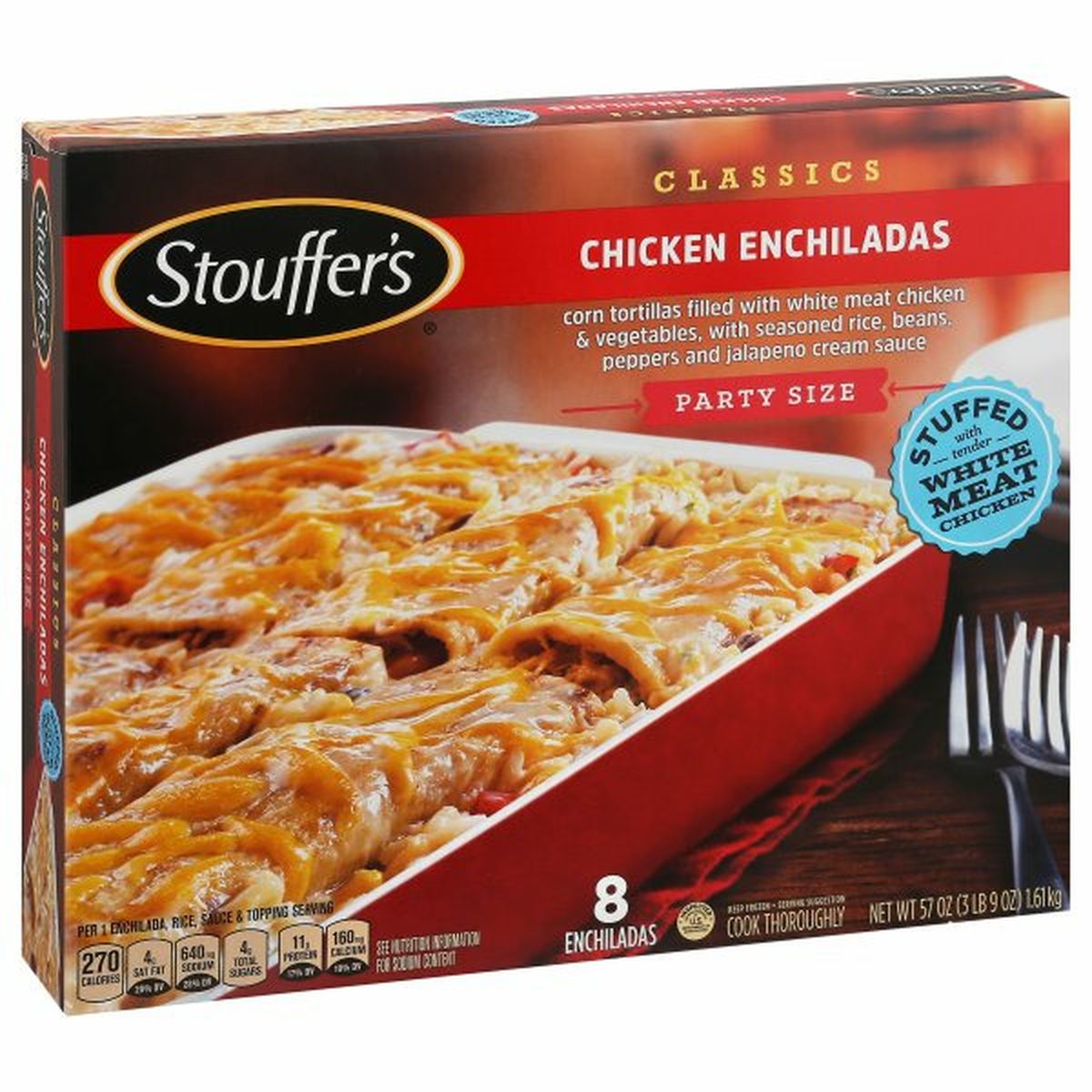 Calories in Stouffer's Chicken Enchiladas, Classic, Party Size
