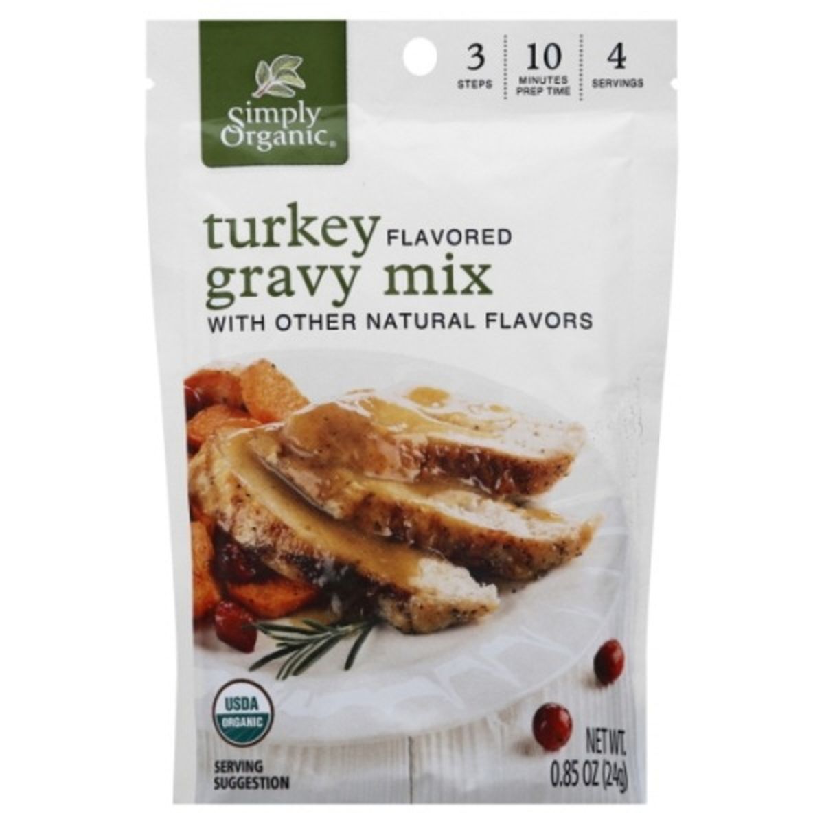 Calories in Simply Organic Gravy Mix, Turkey Flavored