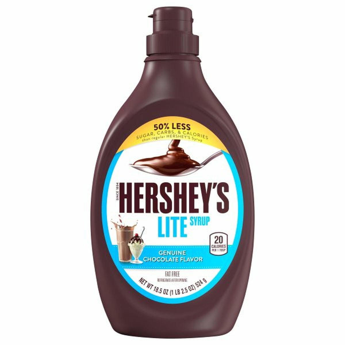 Calories in Hershey's Syrup, Lite, Genuine Chocolate Flavor