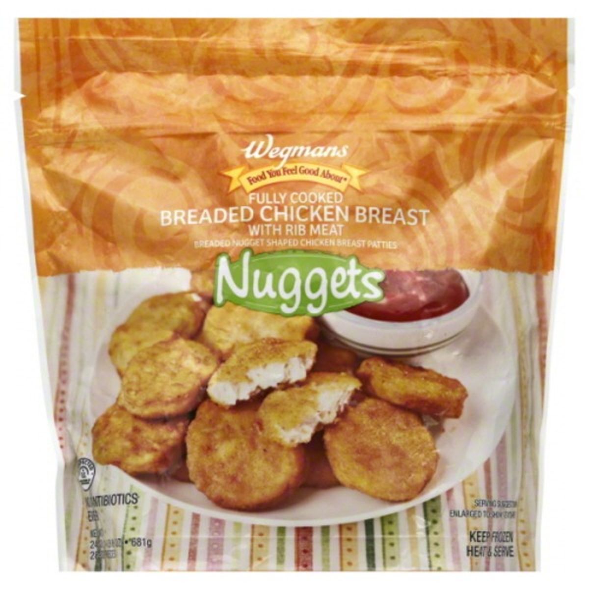 Calories in Wegmans Frozen Fully Cooked Chicken Breast Nuggets