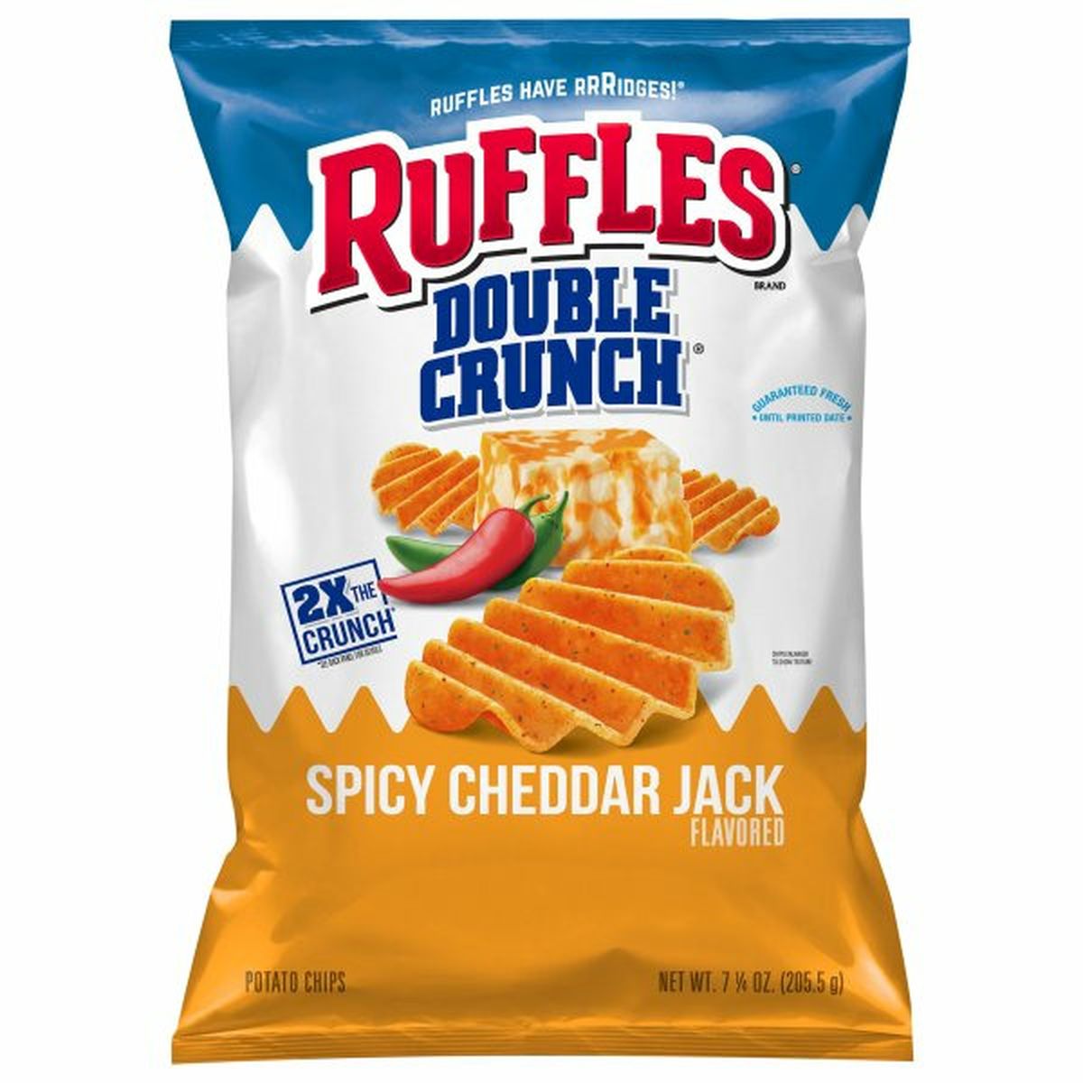 Calories in Ruffles Double Crunch Potato Chips, Spicy Cheddar Jack Flavored