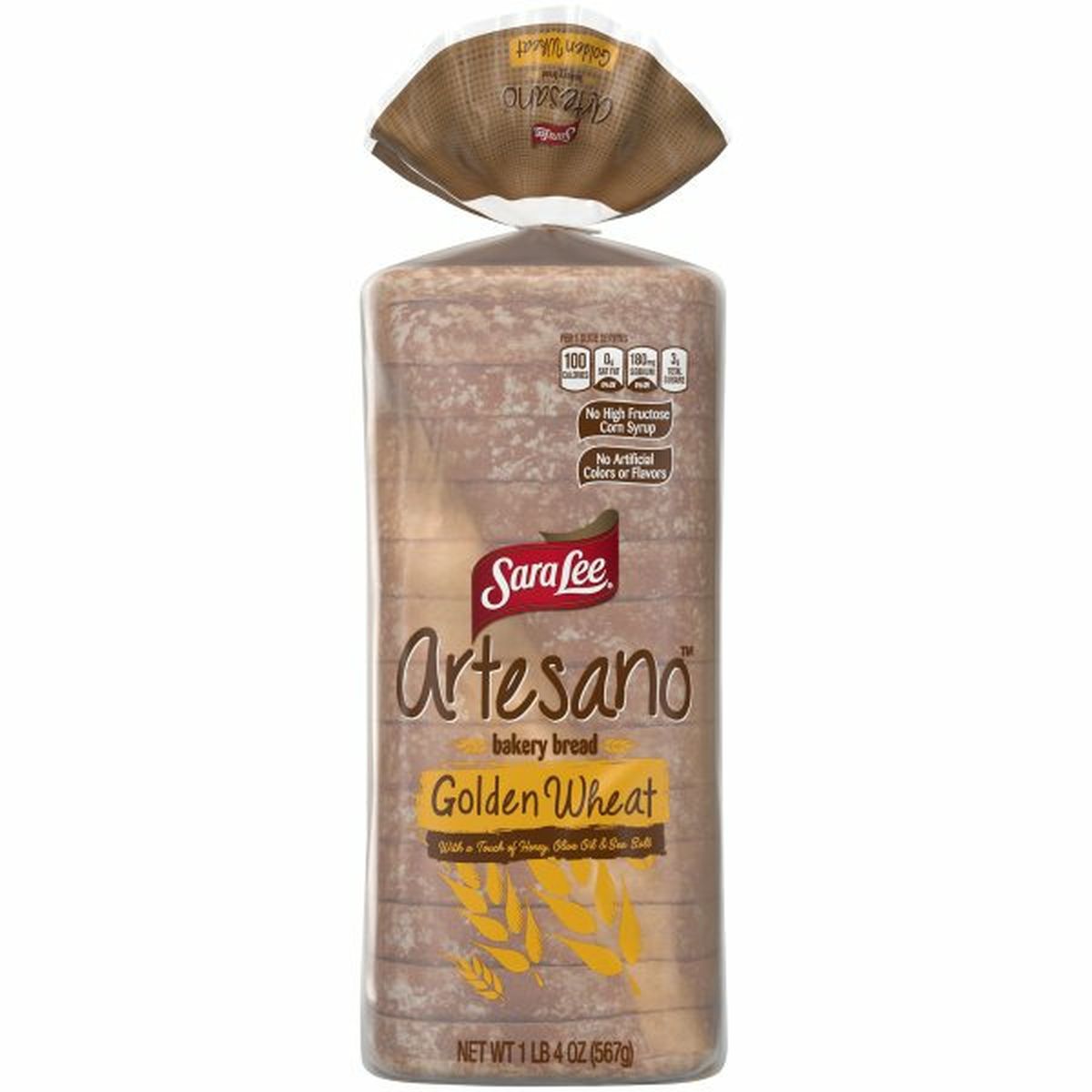 Calories in Sara Lee Artesano Artesano Golden Wheat Bakery Bread