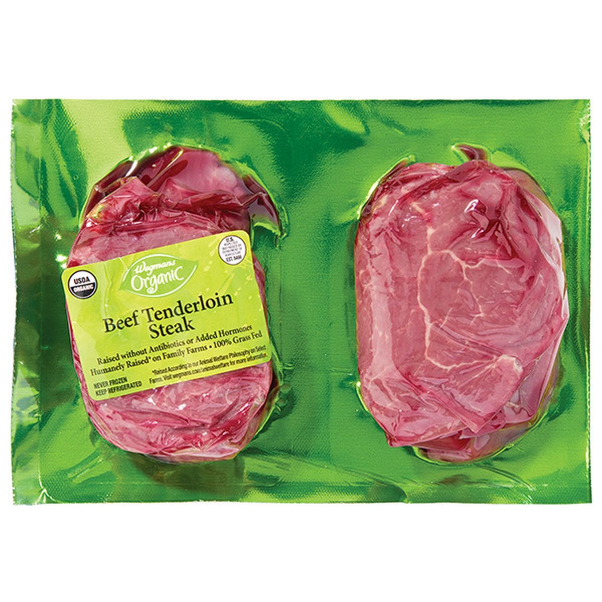 Calories in Wegmans Organic Grass Fed Tenderloin Steak