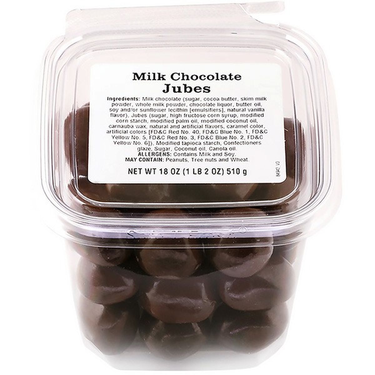 Calories in Johnvince Foods Milk Chocolate Jubes Tub