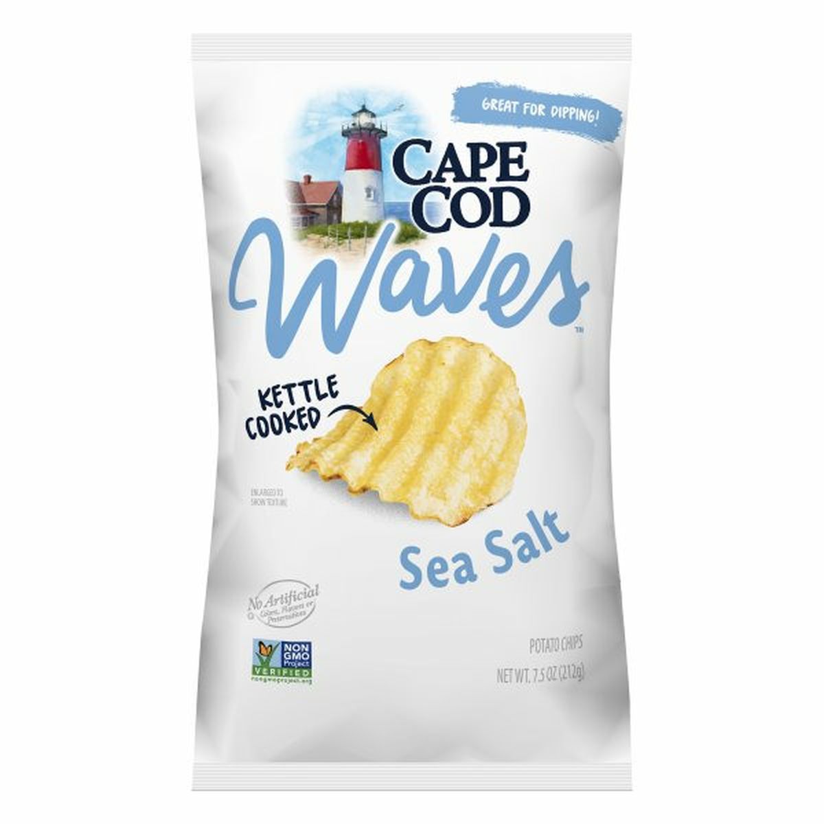 Calories in Cape Cods Waves Potato Chips, Sea Salt, Kettle Cooked