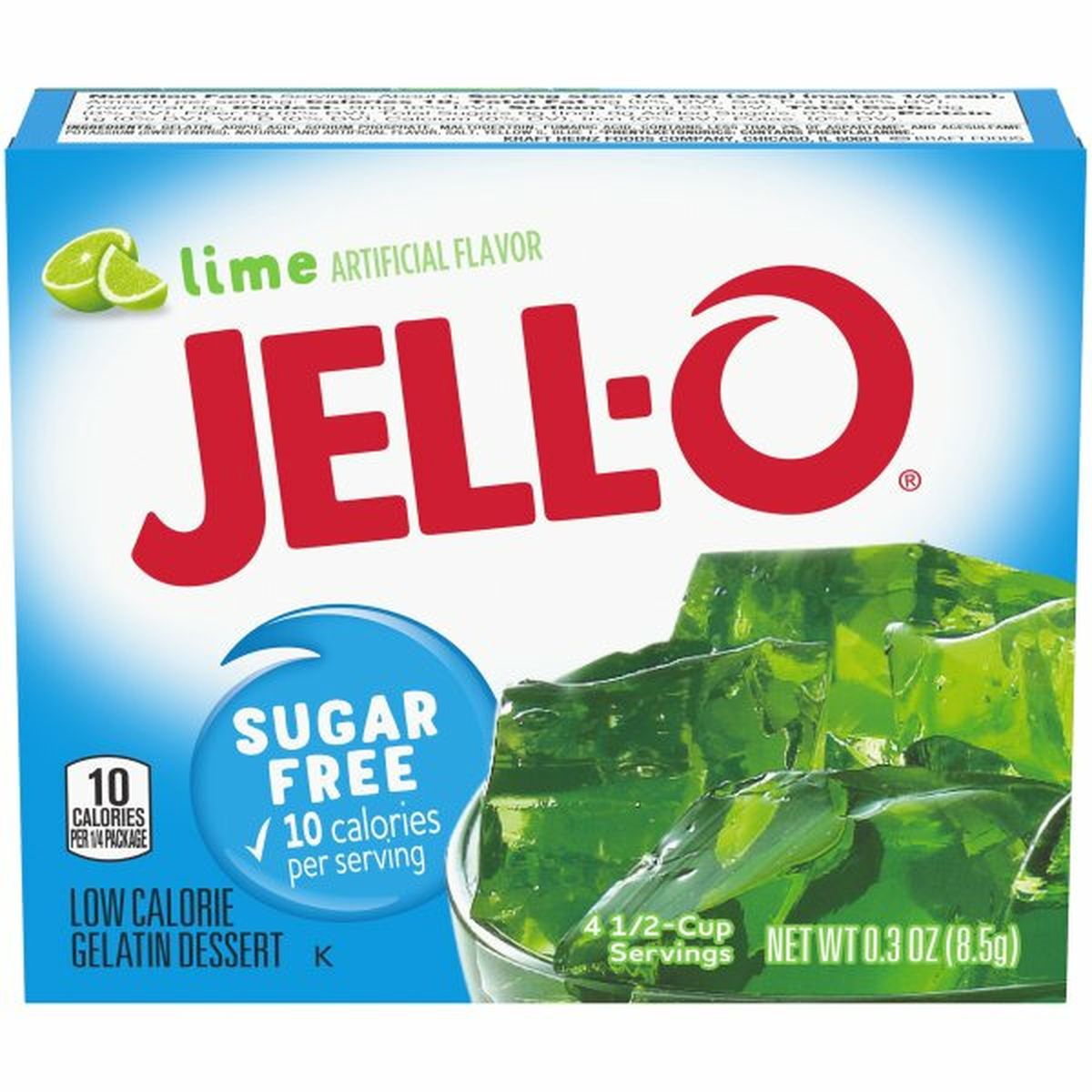 Calories in Jell-O Lime Sugar Free Gelatin Mix