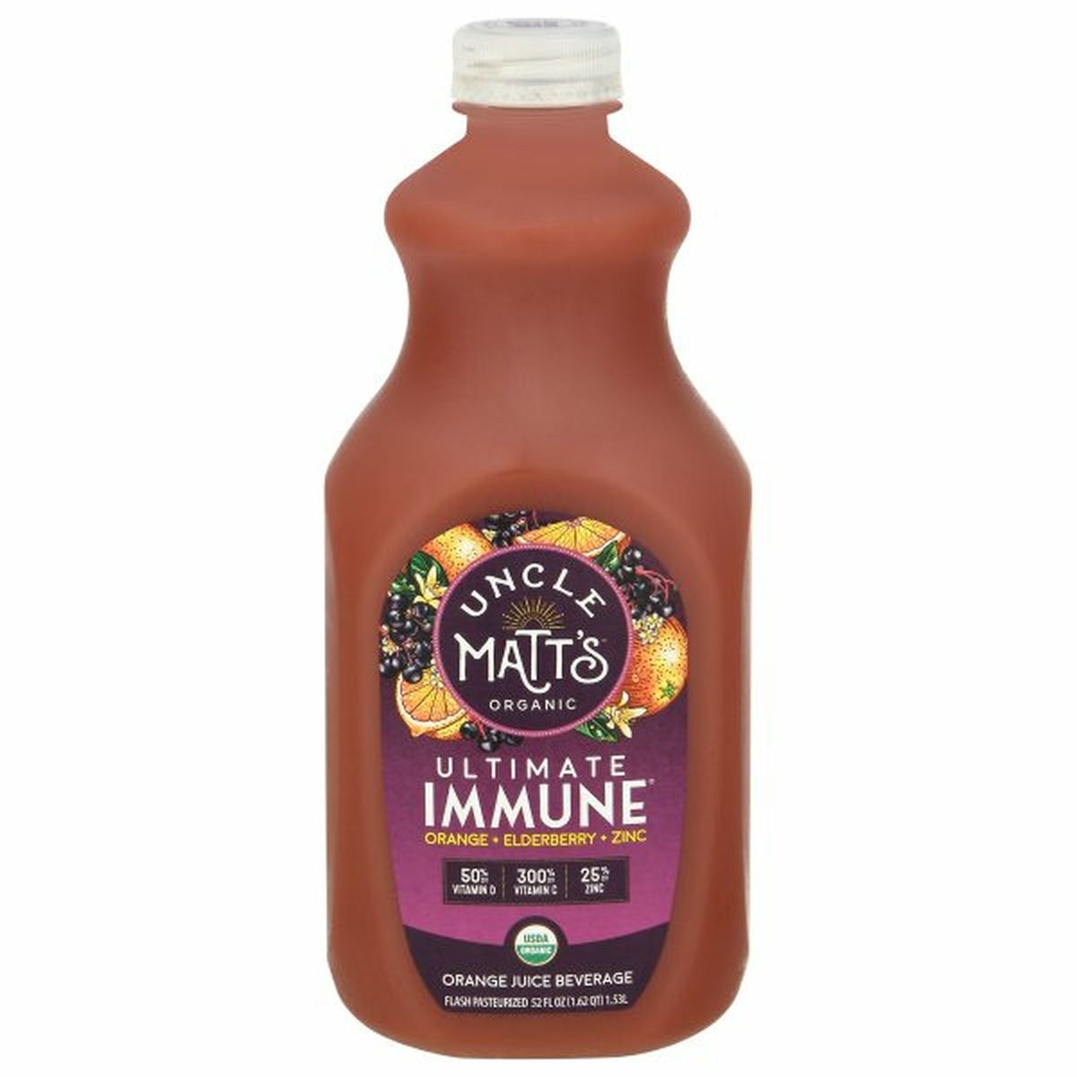 Calories in Uncle Matt's Organic  Organic Orange Juice Beverage, Ultimate Immune