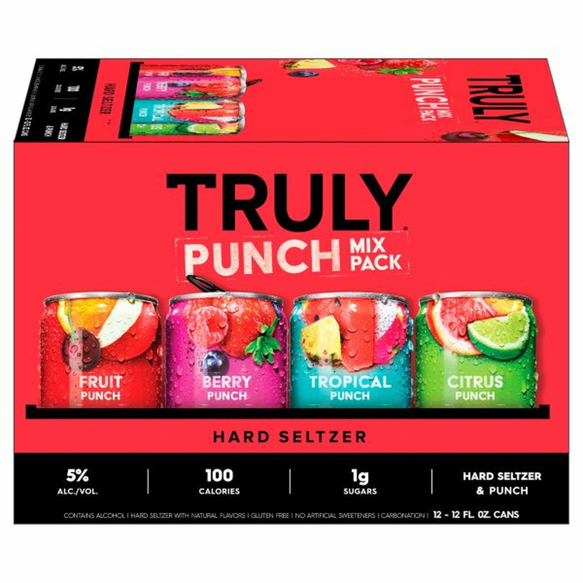 Calories in TRULY Hard Seltzer Punch Mix Hard Seltzer 12/12oz Cans