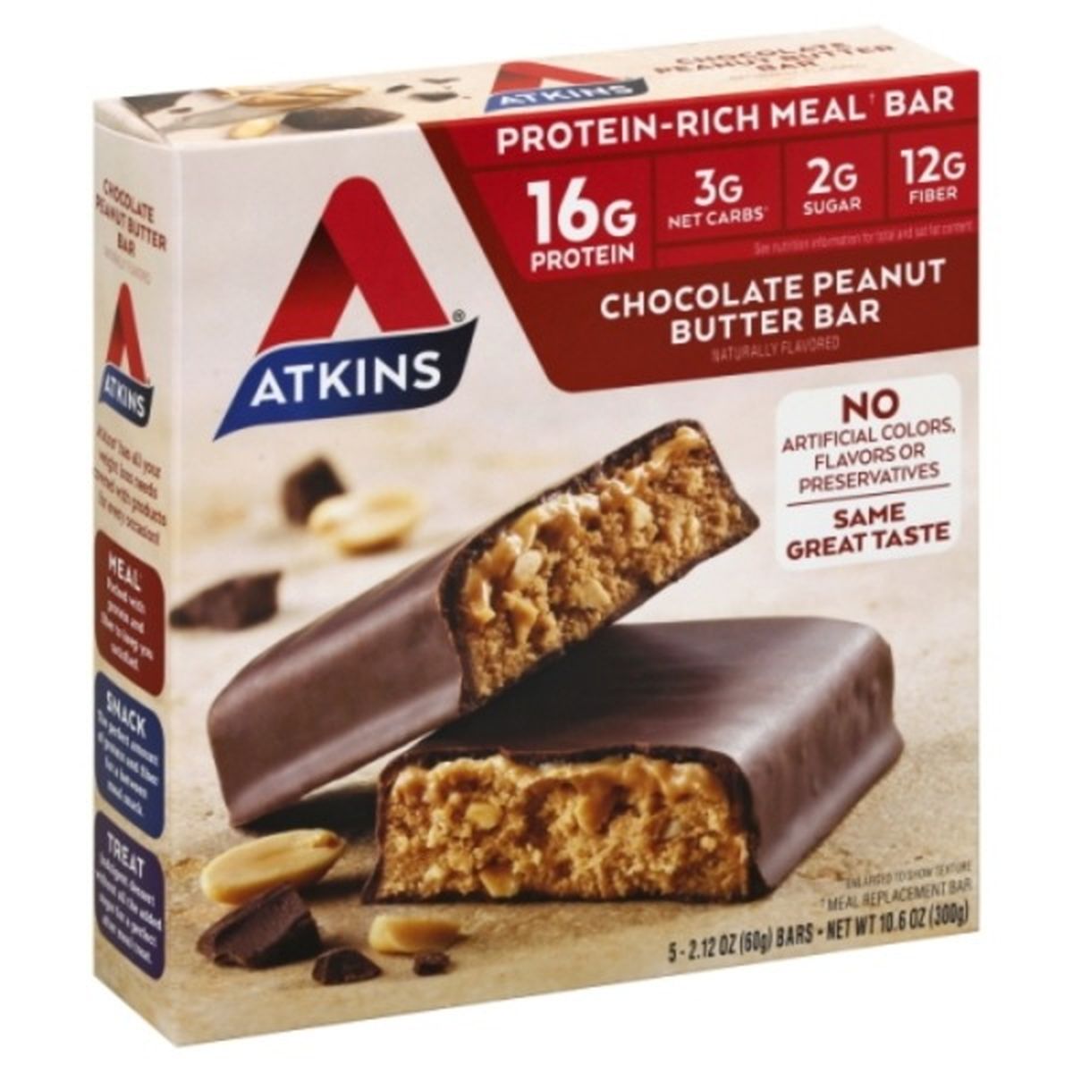 Calories in Atkins Meal Bar, Chocolate Peanut Butter