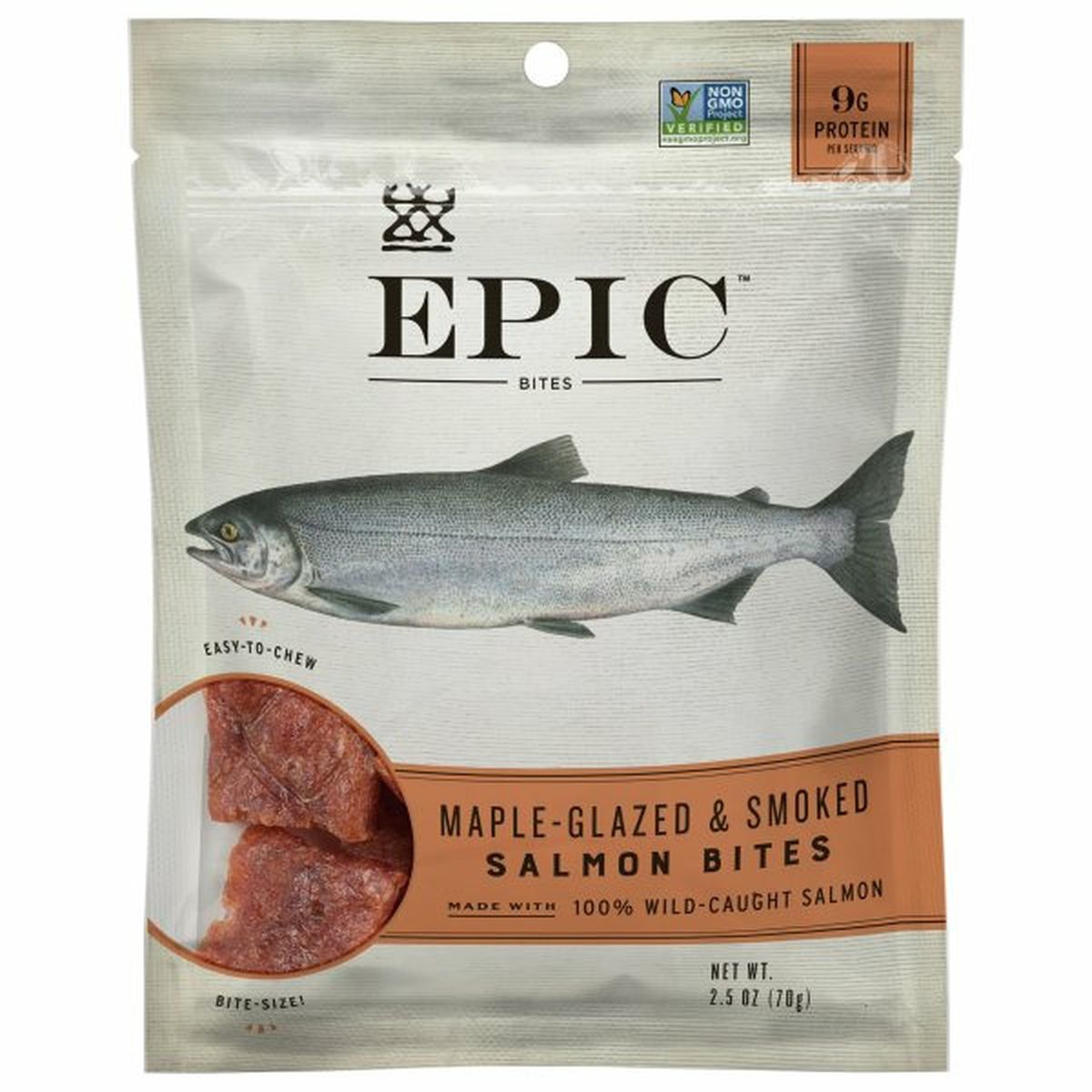 Calories in Epic Salmon Bites, Maple-Glazed & Smoked