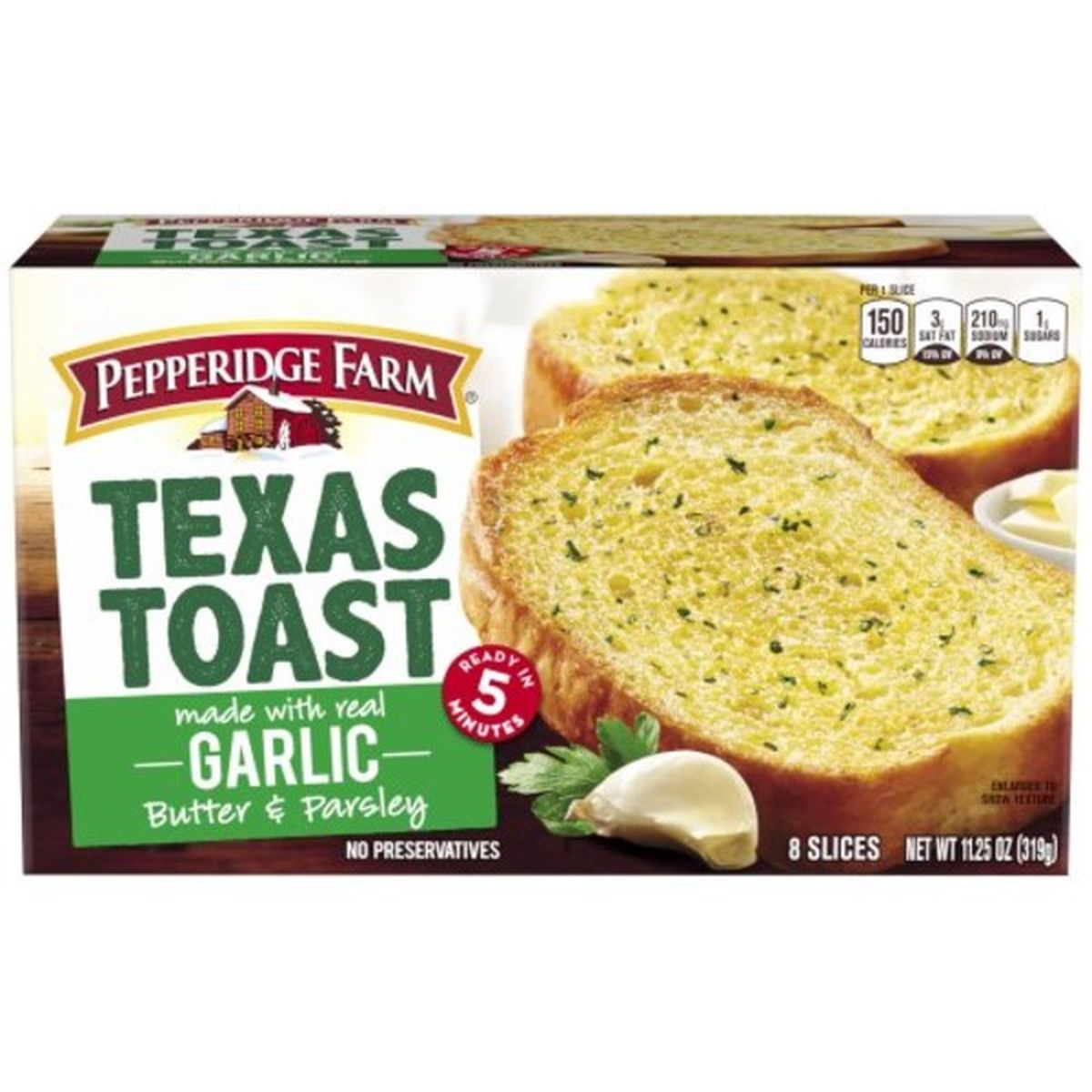 Calories in Pepperidge Farms  Texas Toast Texas Toast Frozen Garlic Bread