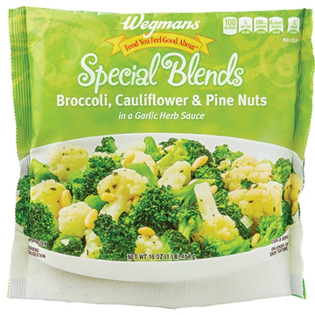 Calories in Wegmans Special Blends Broccoli, Cauliflower & Pine Nuts