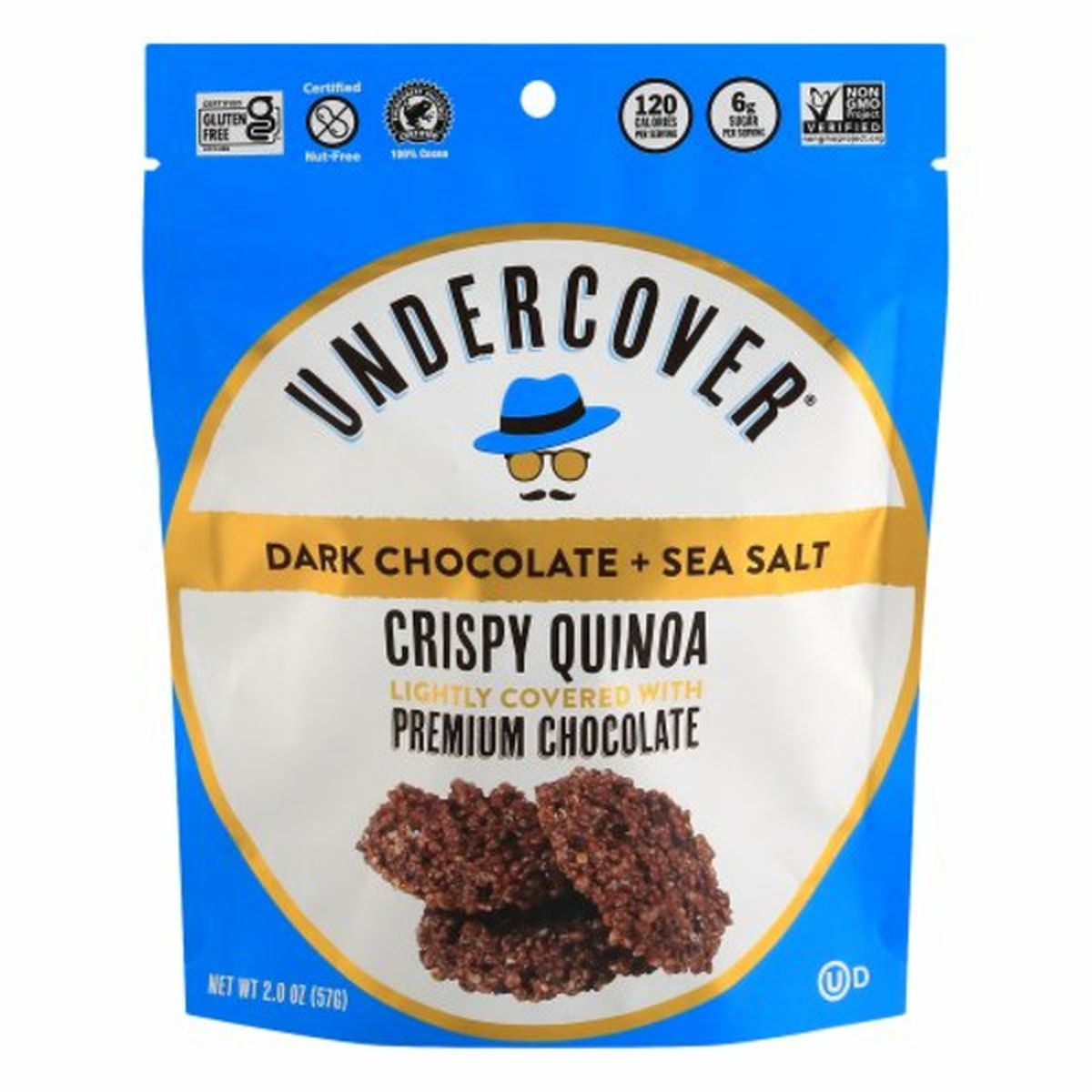 Calories in Undercover Crispy Quinoa, Dark Chocolate + Sea Salt