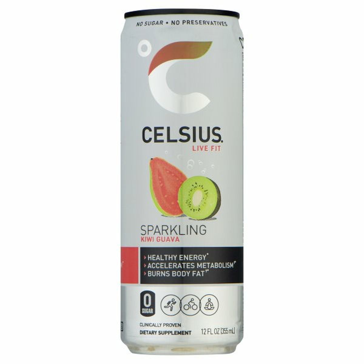 Calories in CELSIUS Live Fit Sparkling Drink, Kim Guava
