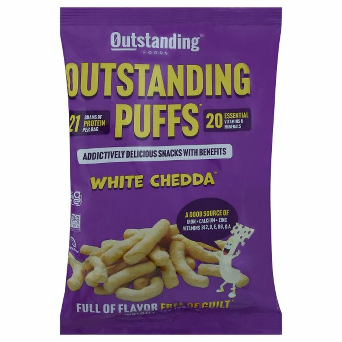Calories in Outstanding Foods Puffs, White Chedda
