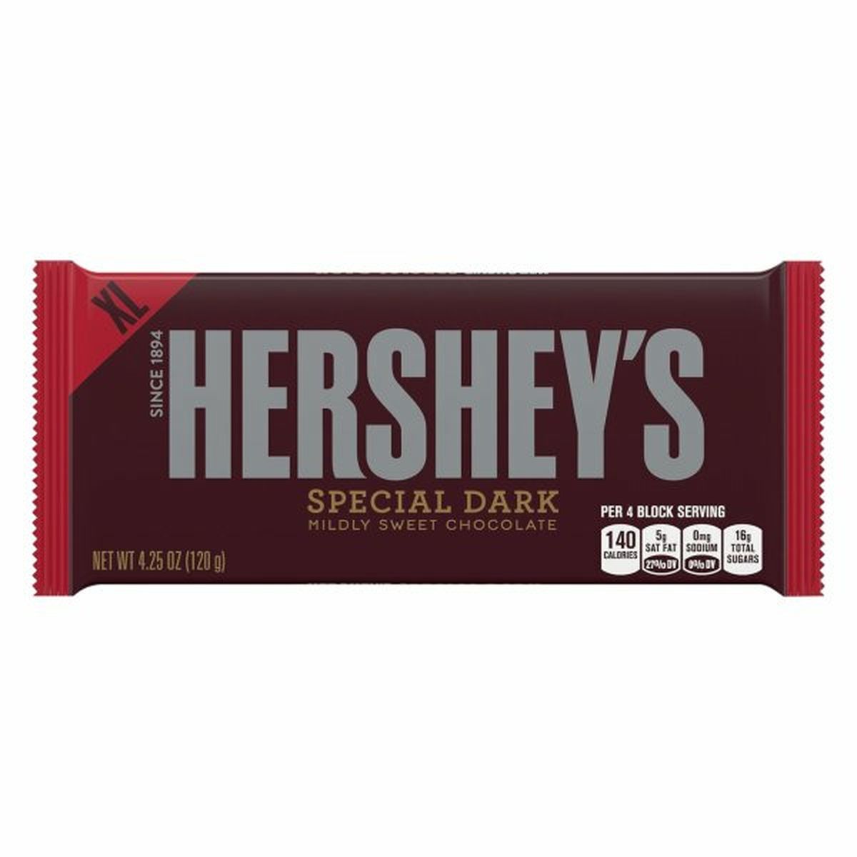 Calories in Hershey's Chocolate, Special Dark, Mildly Sweet, XL