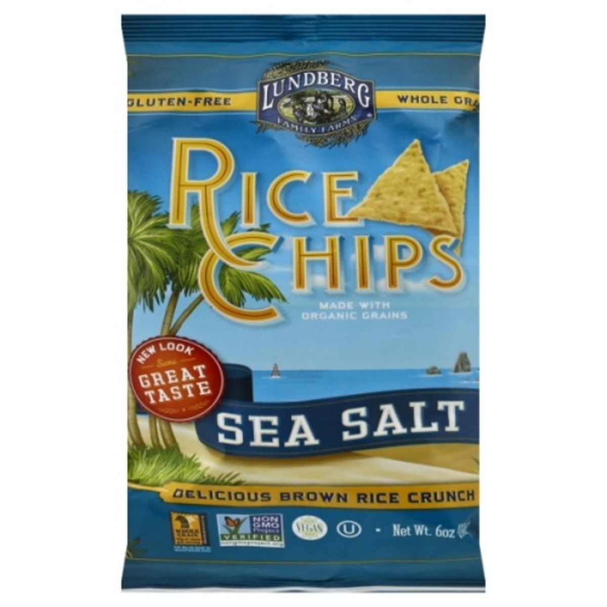 Calories in Lundberg Family Farms Rice Chips, Sea Salt