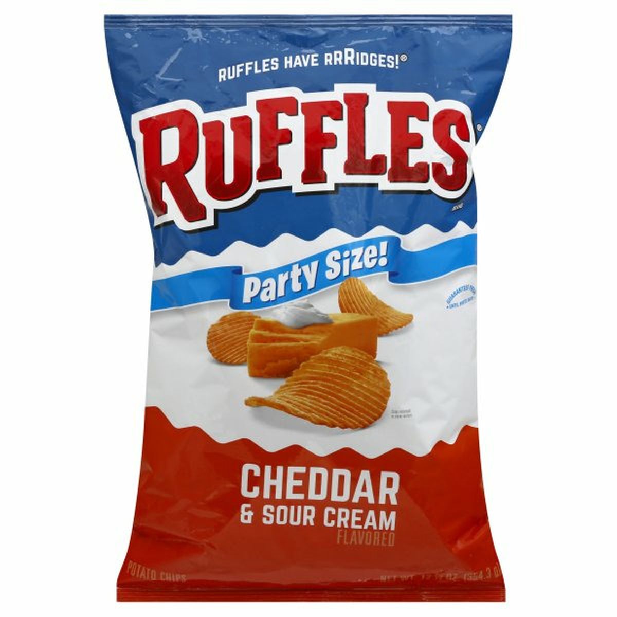 Calories in Ruffles Potato Chips, Cheddar & Sour Cream Flavored, Party Size!