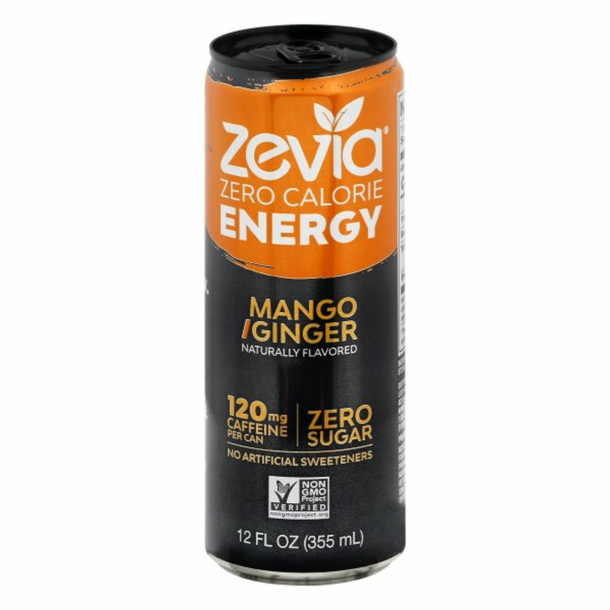 Calories in Zevia Energy Drink, Zero Calorie, Mango/Ginger