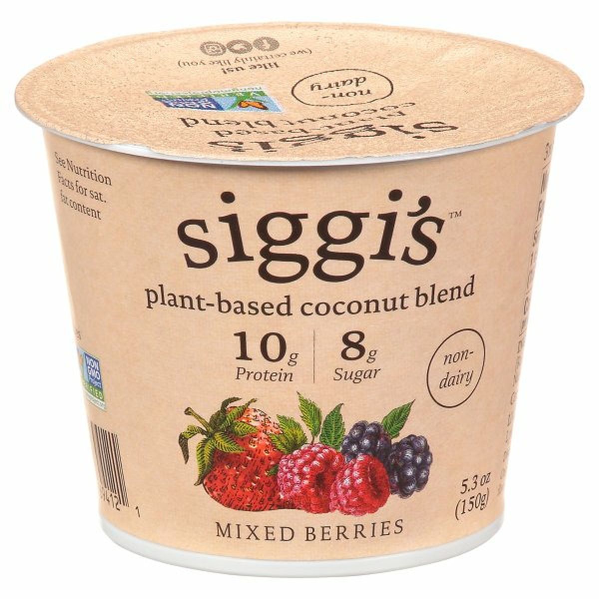 Calories in Siggi's Coconut Blend, Plant-Based, Mixed Berries