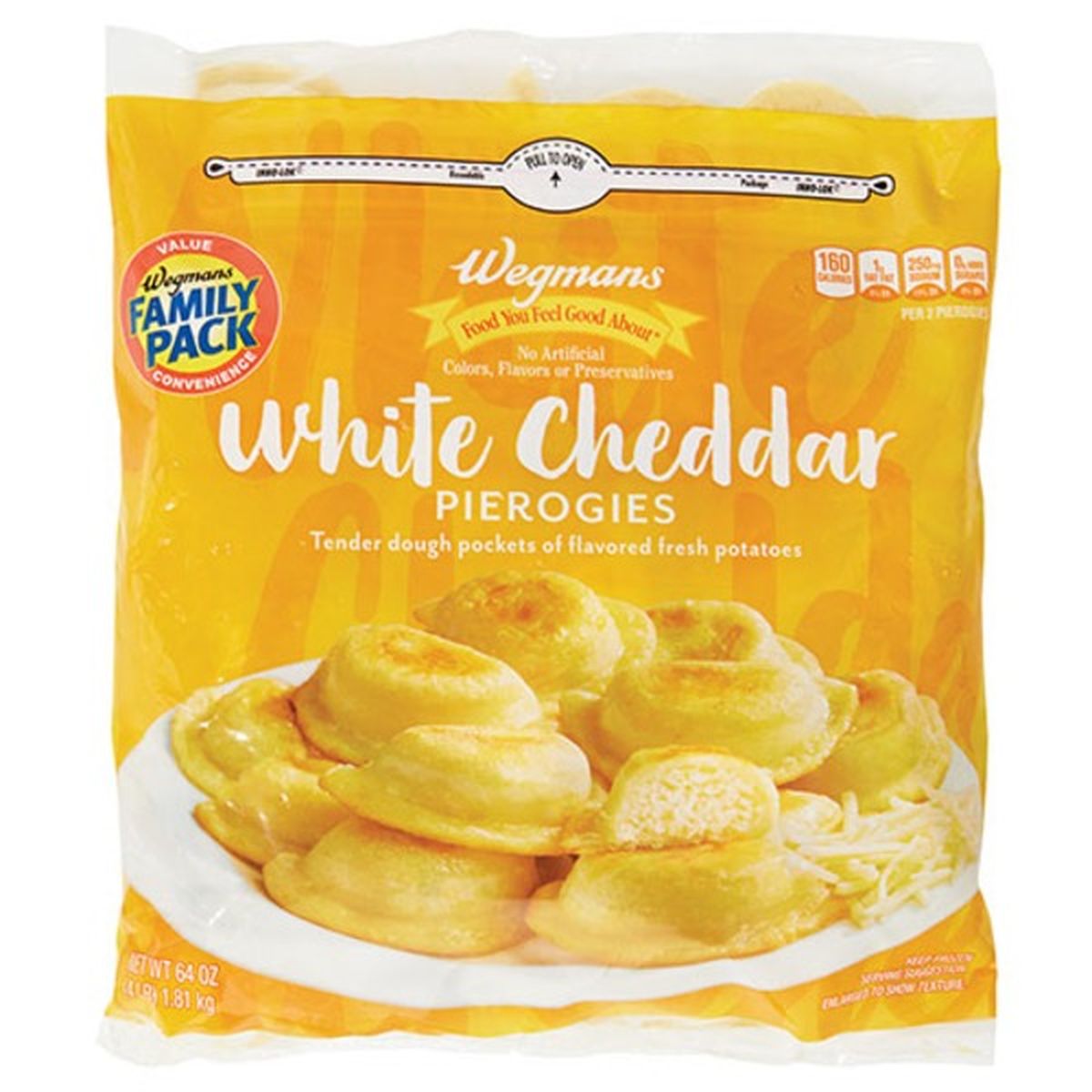 Calories in Wegmans White Cheddar Pierogies, FAMILY PACK