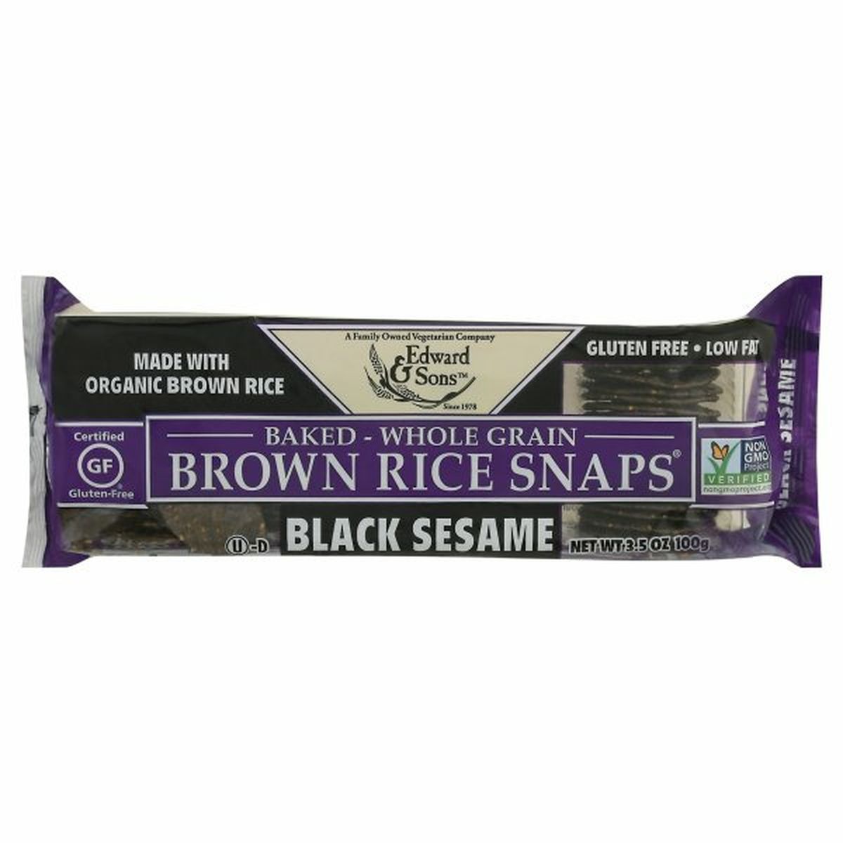 Calories in Edward & Sons Brown Rice Snaps, Black Sesame