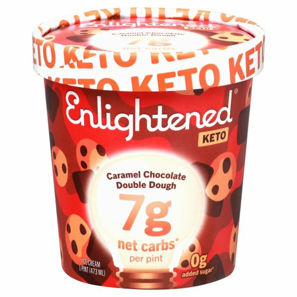 Calories in Enlightened Keto Ice Cream, Caramel Chocolate Double Dough
