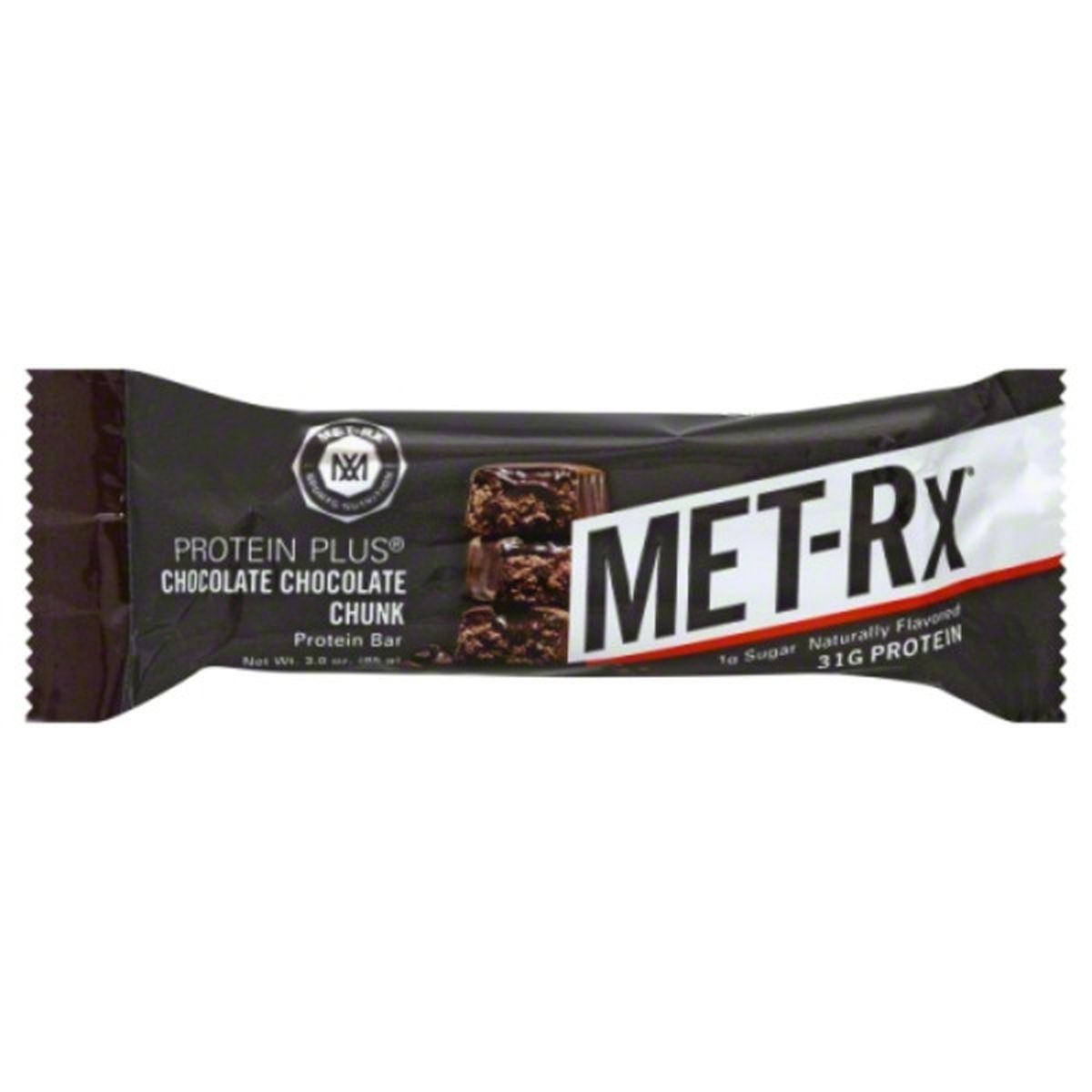 Calories in MET-Rx Protein Plus Protein Bar, Chocolate Chocolate Chunk
