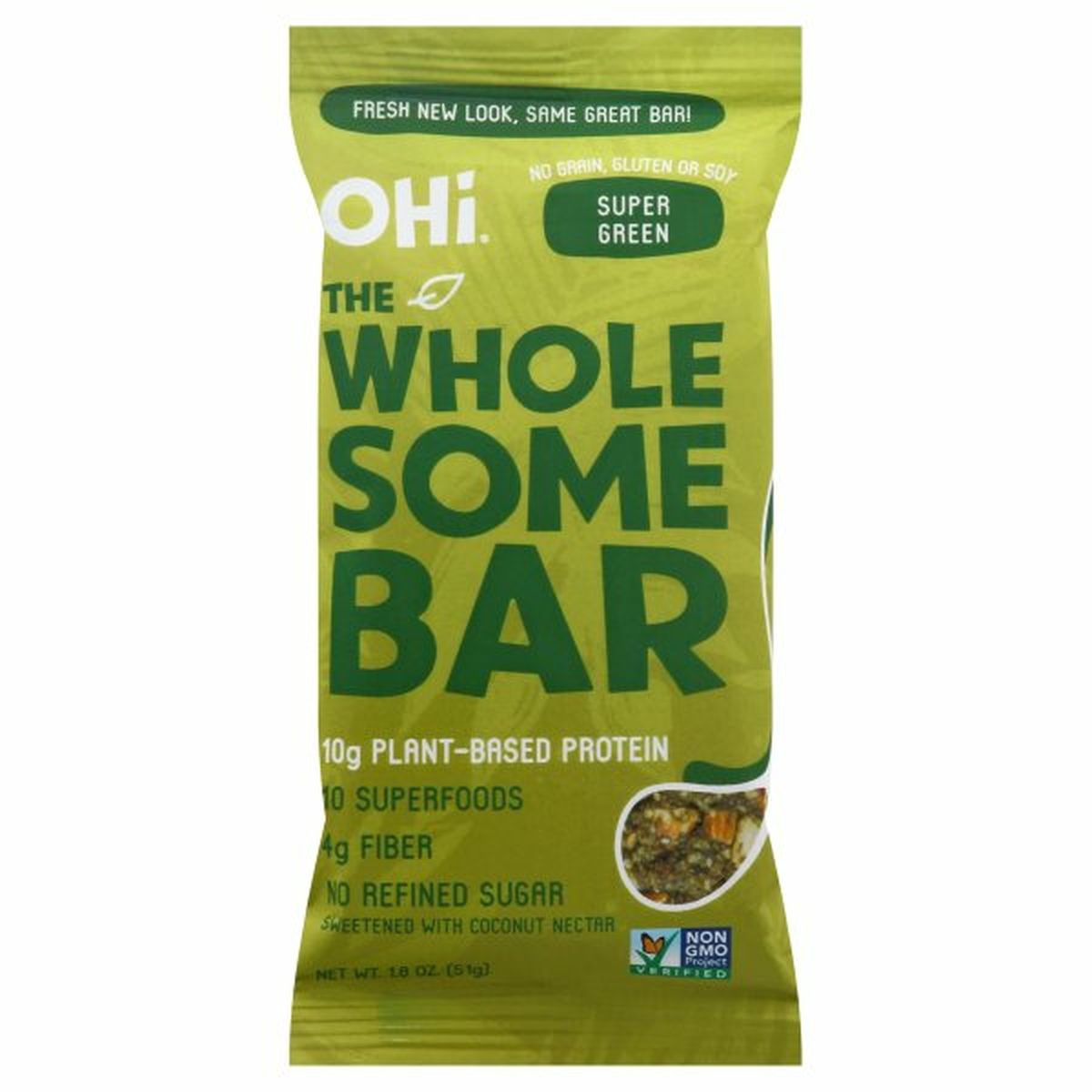 Calories in OHi Wholesome Bar, Super Green
