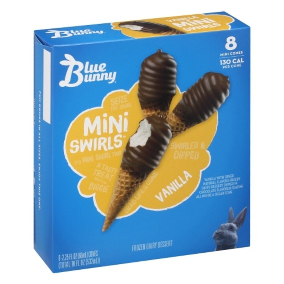 Calories in Blue Bunny Mini Swirls, Vanilla