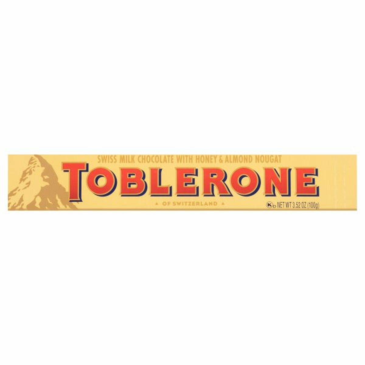 Calories in Toblerone Milk Chocolate, Swiss, Honey & Almond Nougat