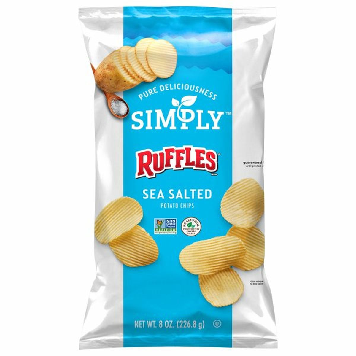 Calories in Ruffles Simply Potato Chips, Sea Salted