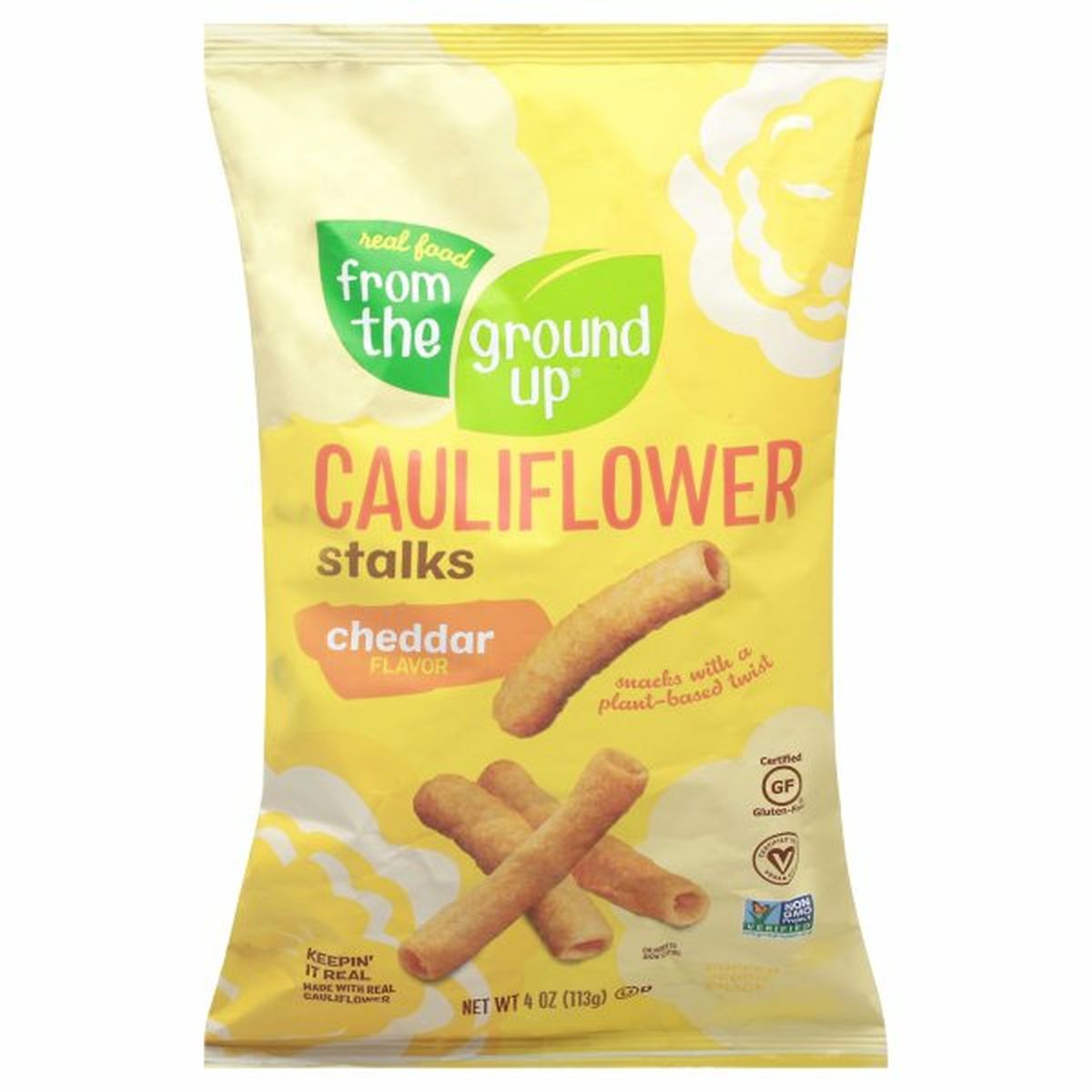 Calories in From the Ground Up Cauliflower Stalks, Cheddar Flavor
