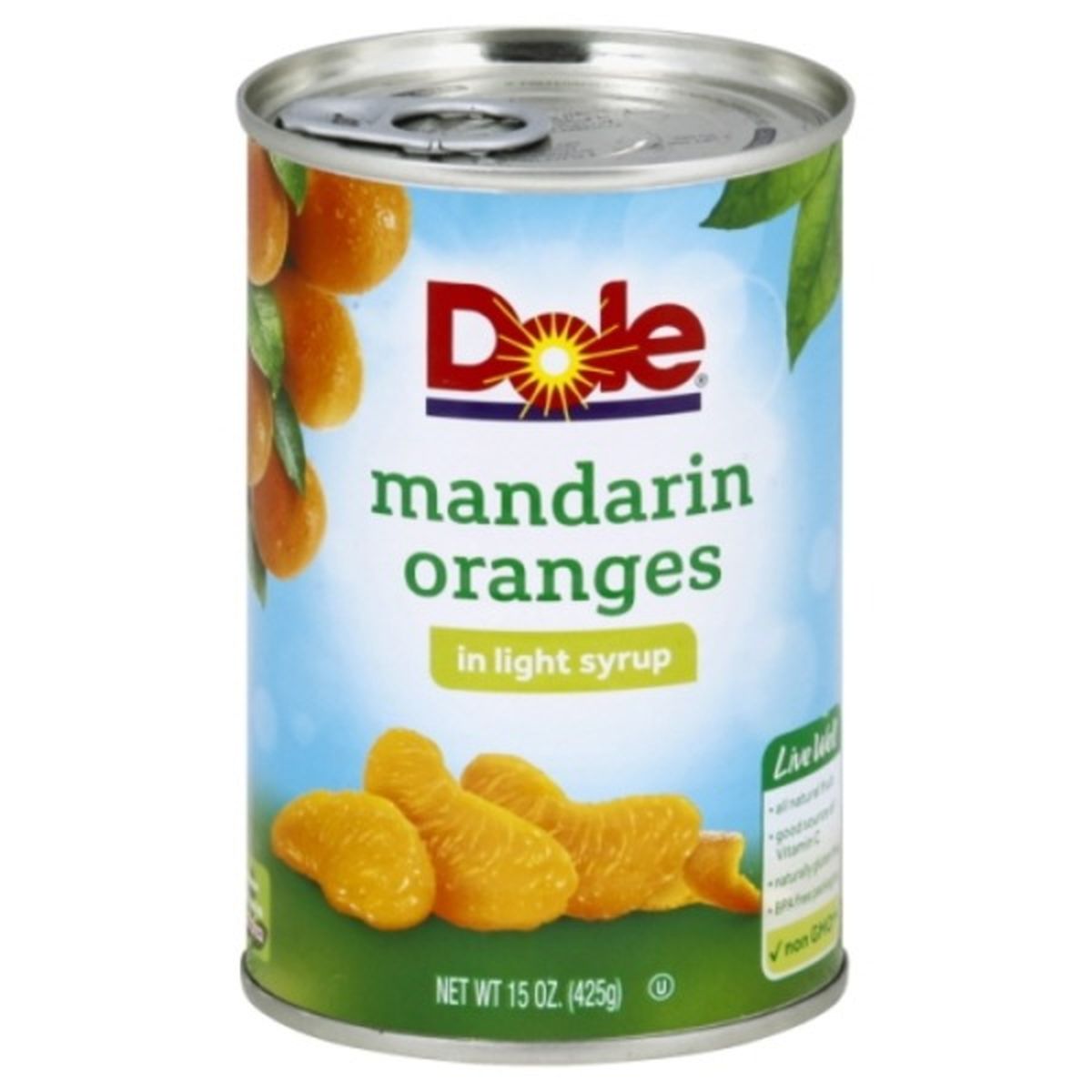 Calories in Dole Mandarin Oranges, in Light Syrup