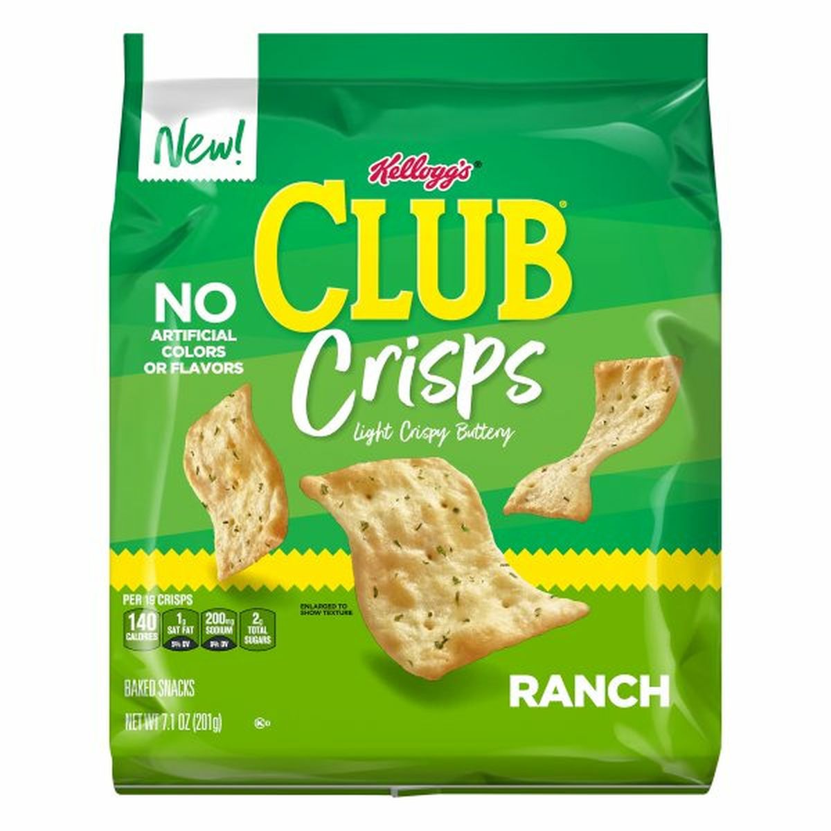 Calories in Kellogg's Club Crisps Baked Snacks, Ranch