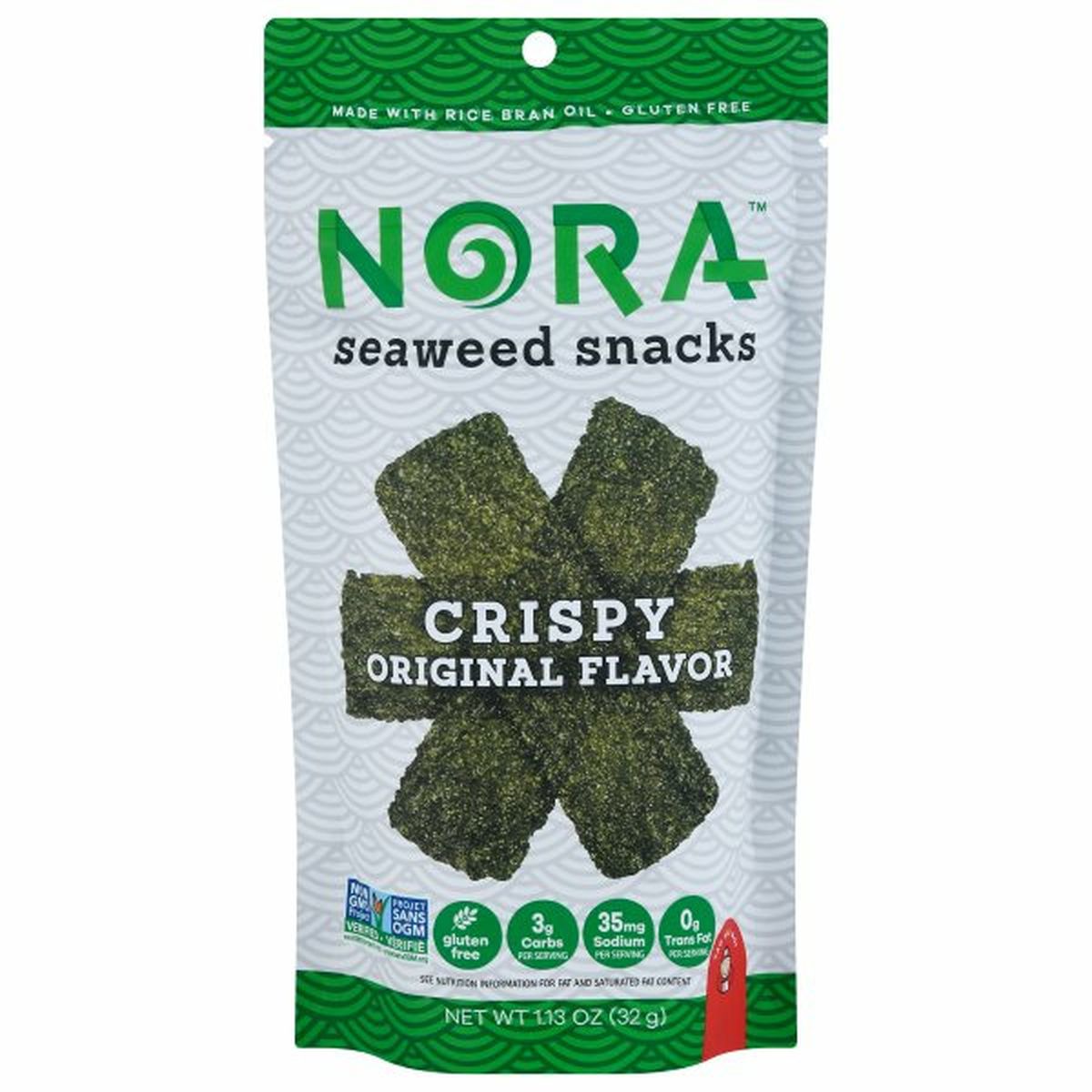 Calories in Nora Seaweed Snacks, Original Flavor, Crispy