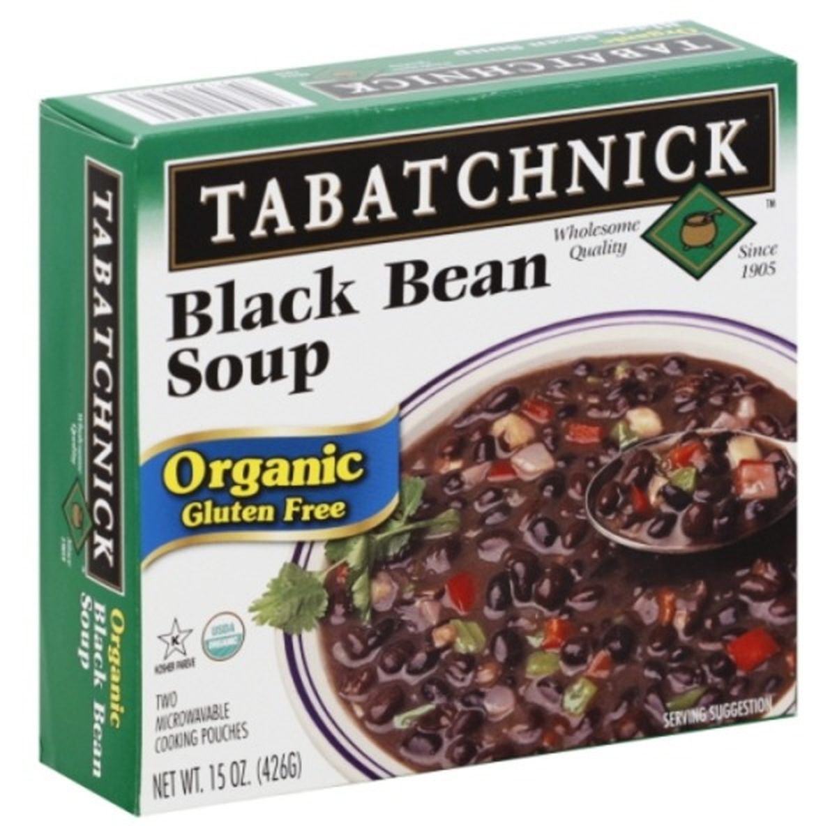 Calories in Tabatchnick Soup, Gluten Free, Organic, Black Bean