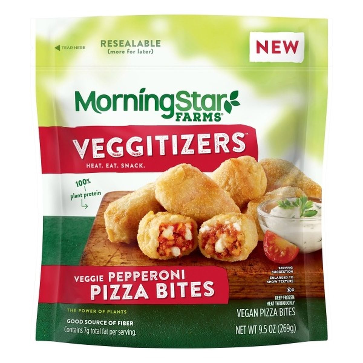 Calories in Morning Star Farms Veggitizers Veggie Pizza Bites, Pepperoni