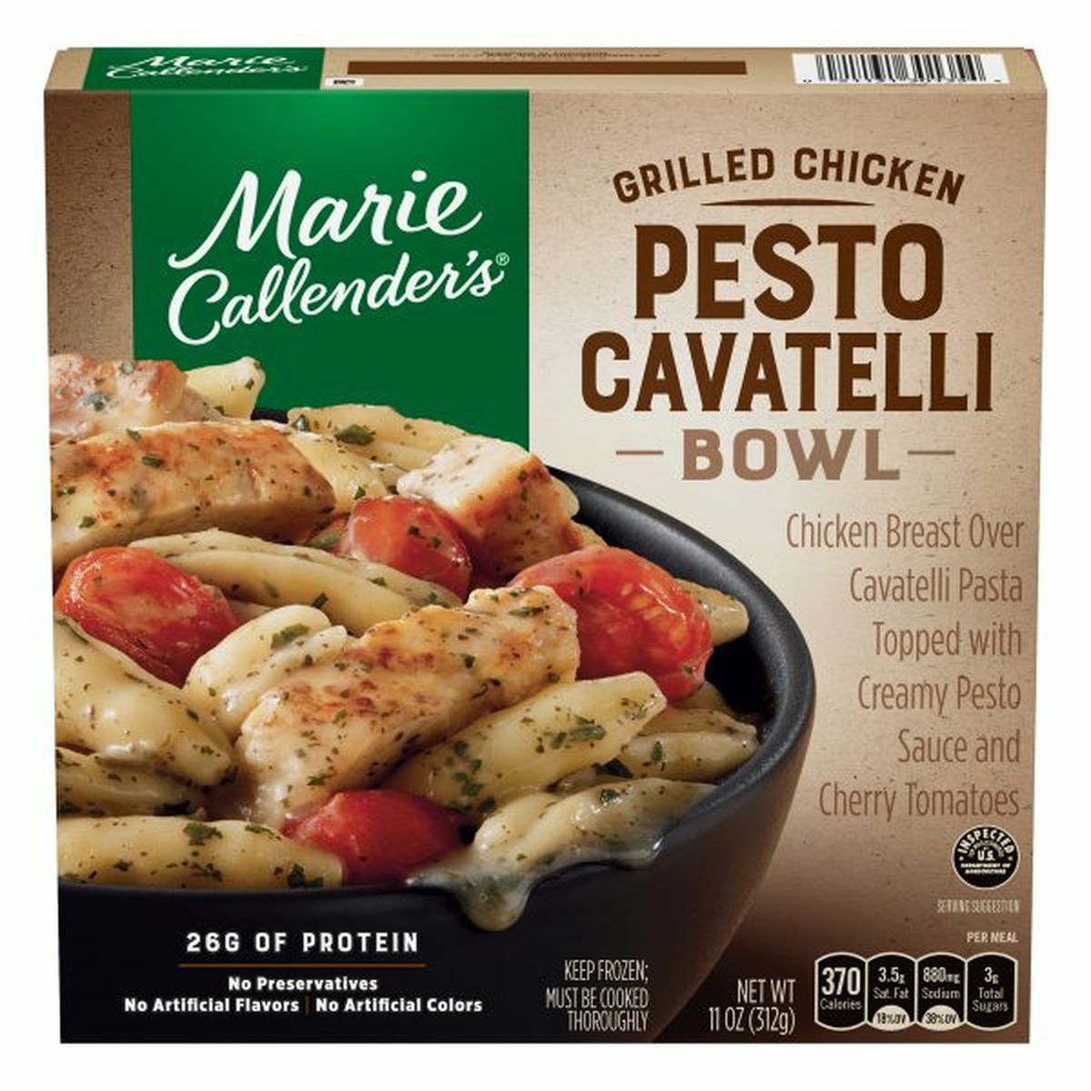 Calories in Marie Callender's Grilled Chicken Pesto Cavatelli Bowl