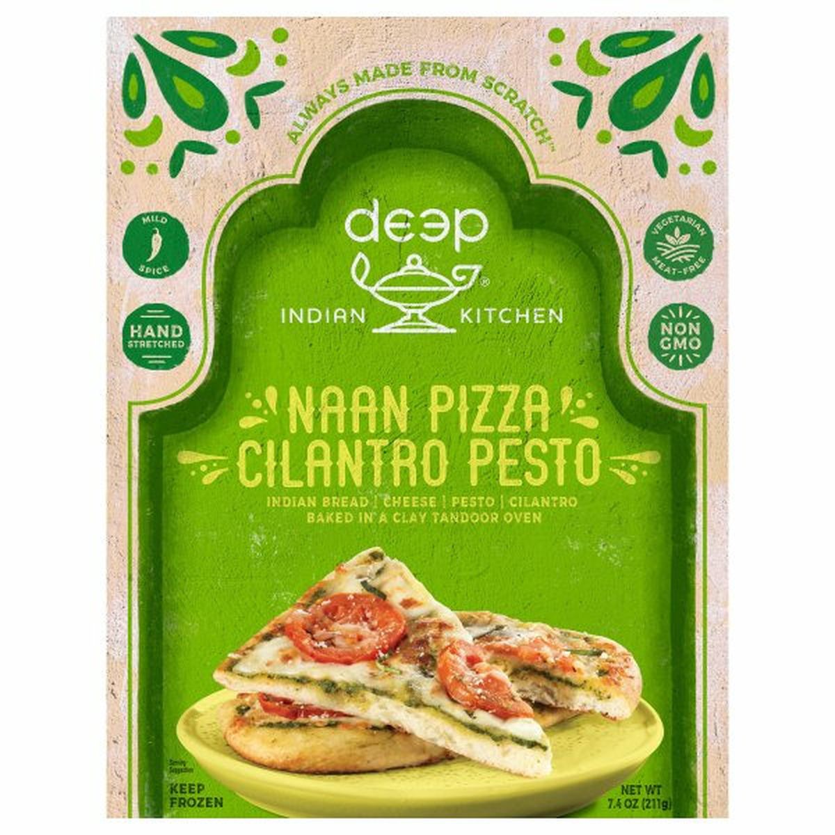 Calories in Deep Indian Kitchen Naan Pizza, Cilantro Pesto, Mild Spice