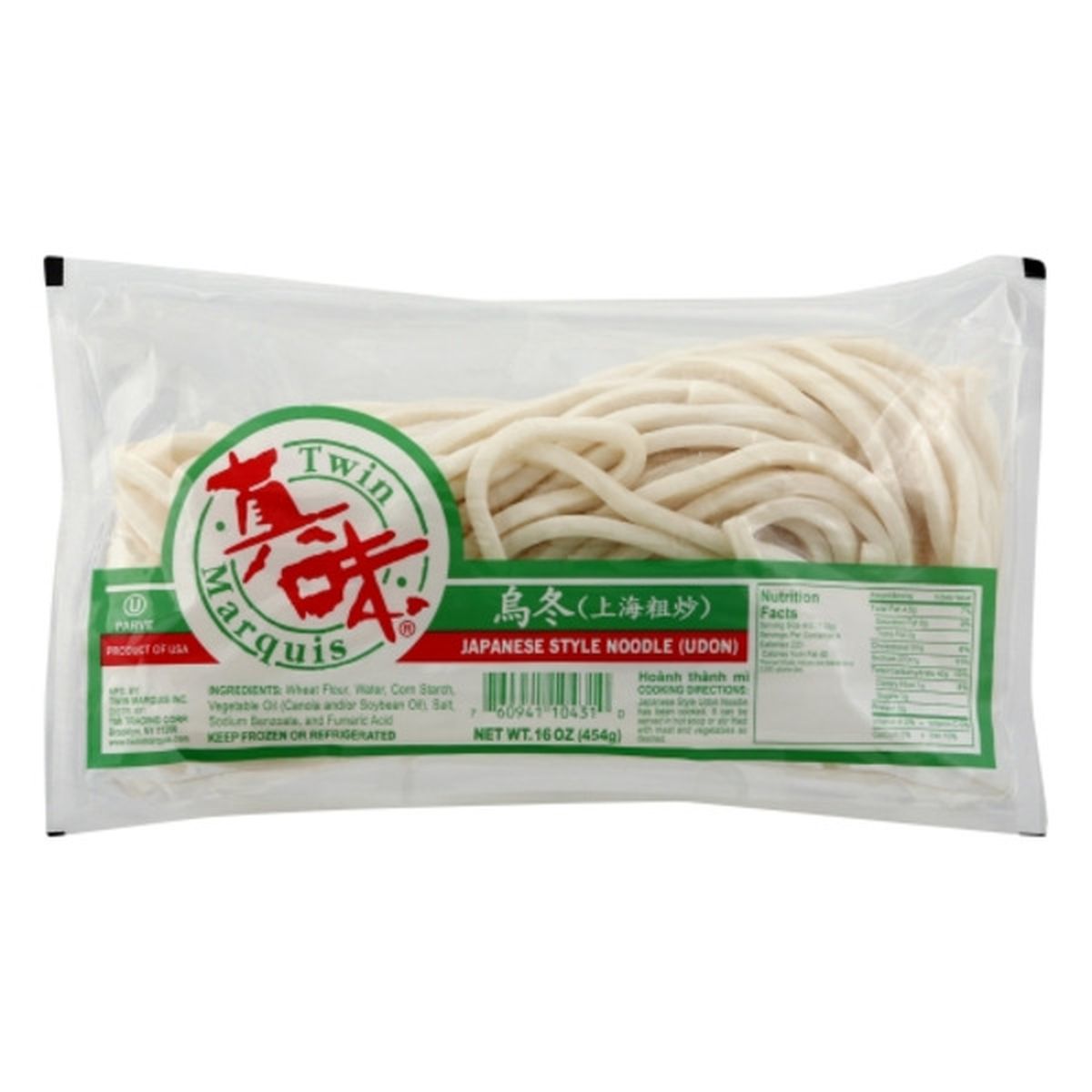 Calories in Twin Marquis Noodle, Udon, Japanese Style