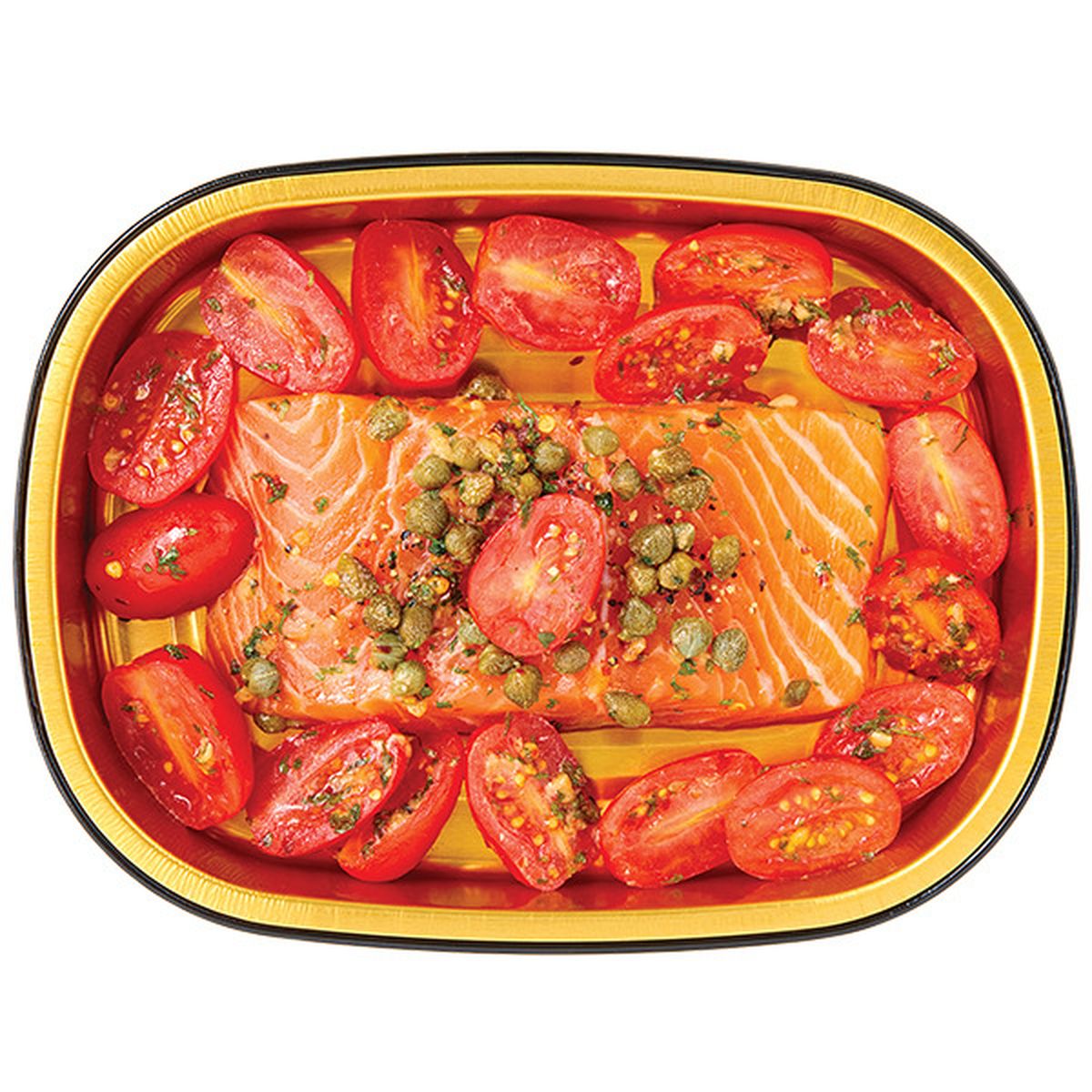 Calories in Wegmans Ready to Cook Salmon with Tomatoes & Capers