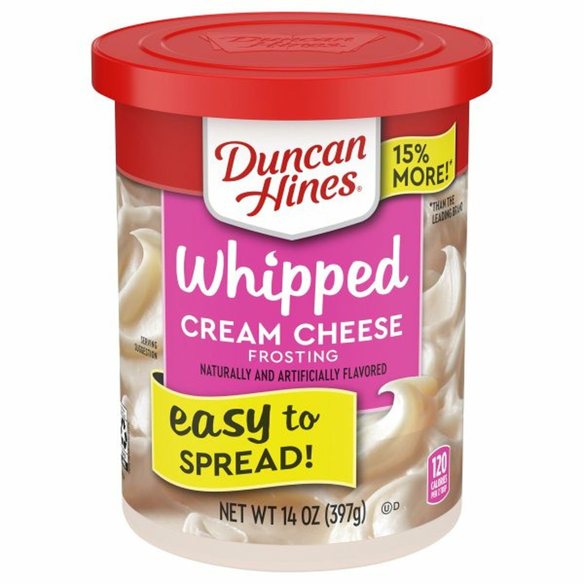 Calories in Duncan Hines Whipped Frosting, Cream Cheese